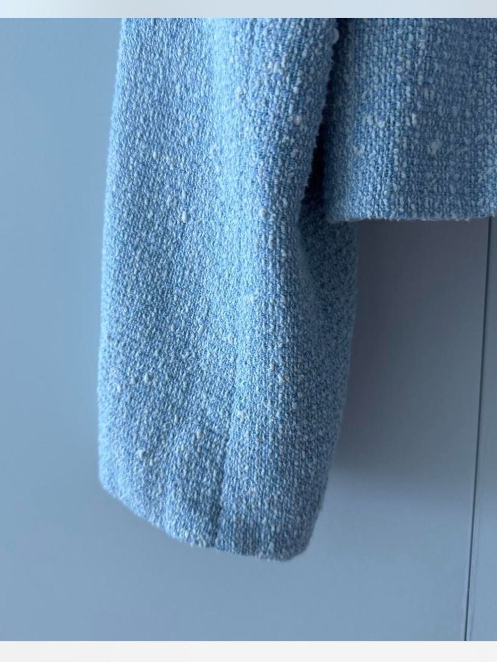 Zara Light Blue Tweed Cropped Jacket - Picture 5 of 5